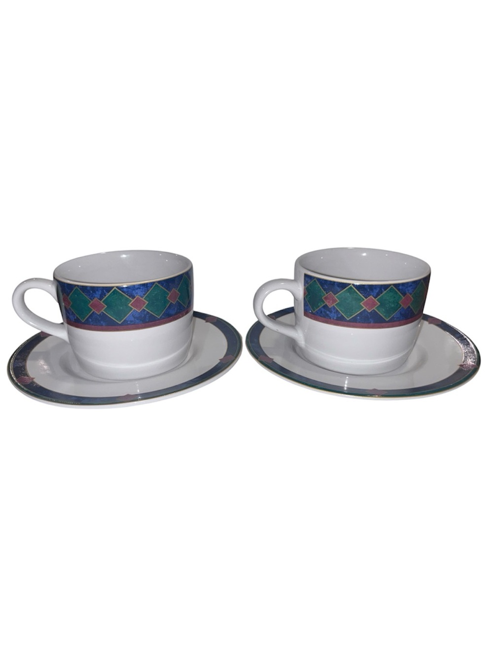 Pfaltzgraff Amalfi Classic Coffee Tea Mug & Saucer 4-Piece Set Stoneware